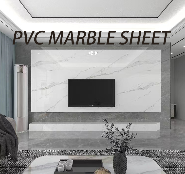 4*8 pies PVC Mármol Sheet UV High Glossy 100% impermeable